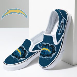 los angeles chargers slip on shoes, los angeles chargers gifts