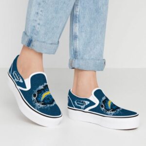 los angeles chargers slip on shoes, los angeles chargers gifts
