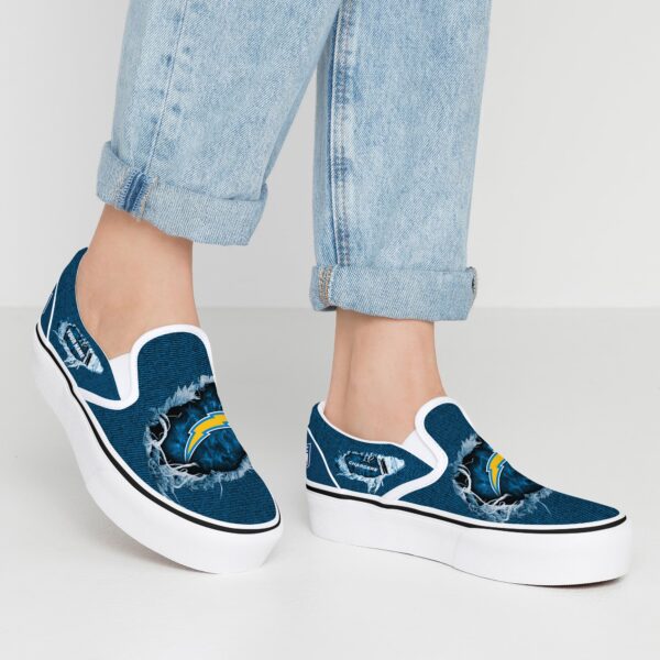 los angeles chargers slip on shoes, los angeles chargers gifts