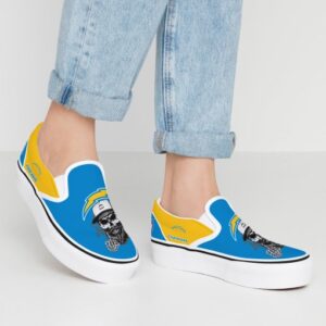los angeles chargers slip on shoes, los angeles chargers merch