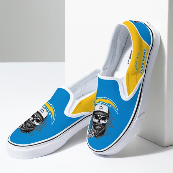 los angeles chargers slip on shoes, los angeles chargers merch