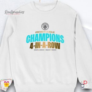 Manchester City Premier League Champions 4 In A Row Shirt