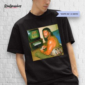 roman reigns playing tomb raider game shirt
