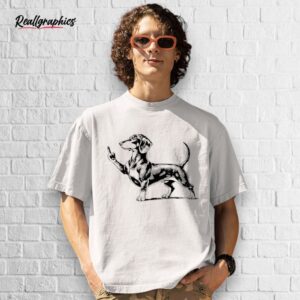 rude dachshund middle finger funny shirt