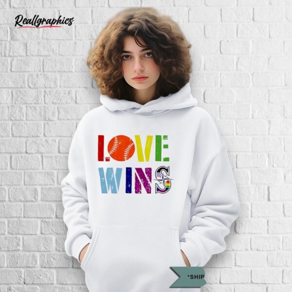 seattle mariners love wins pride month logo shirt