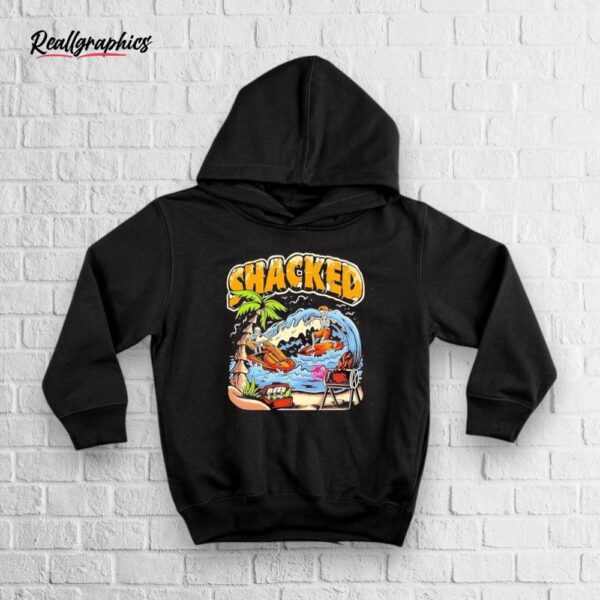 skeletons surfing shacked shirt