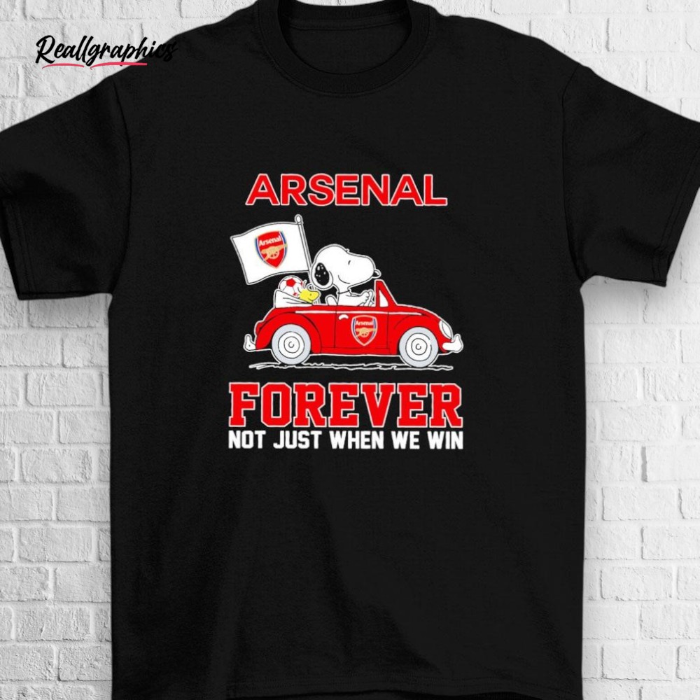 snoopy-and-woodstock-driing-car-arsenal-foreer-not-just-when-we-win-shirt-3_n412cm Snoopy And Woodstock Driving Car Arsenal Forever Not Just When We Win Shirt