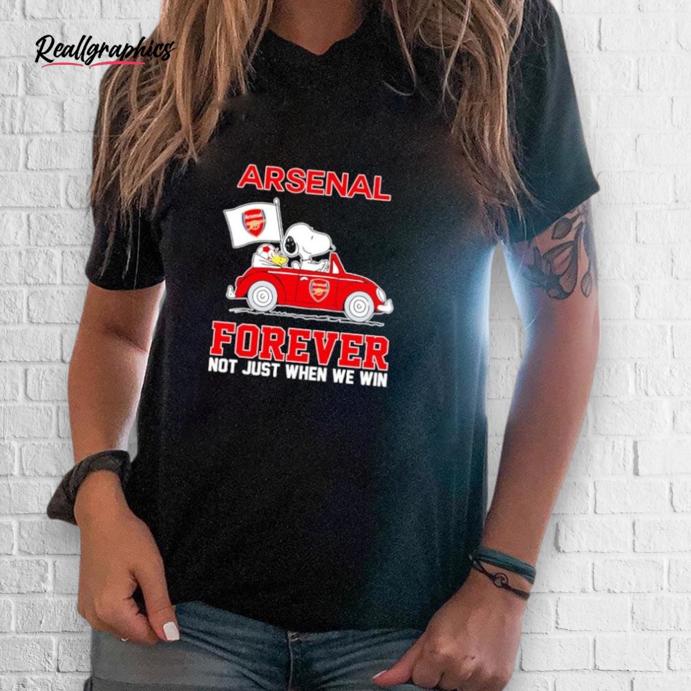 snoopy-and-woodstock-driing-car-arsenal-foreer-not-just-when-we-win-shirt-5_t8h14n Snoopy And Woodstock Driving Car Arsenal Forever Not Just When We Win Shirt