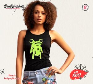 Big Eye Frog Green Slime Happy Face Shirt