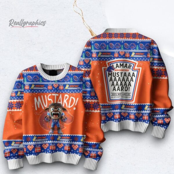 Boise State Broncos Mustard Kendrick Lamar Christmas Ugly Sweater