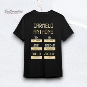 Carmelo Anthony Denver Nuggets Male Adult Black NBA Shirt