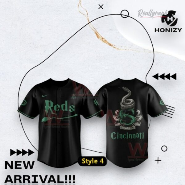 Cincinnati Reds Mlb Harry Potter Night Unisex Limited Edition Black Green Baseball Jersey Shirt Style