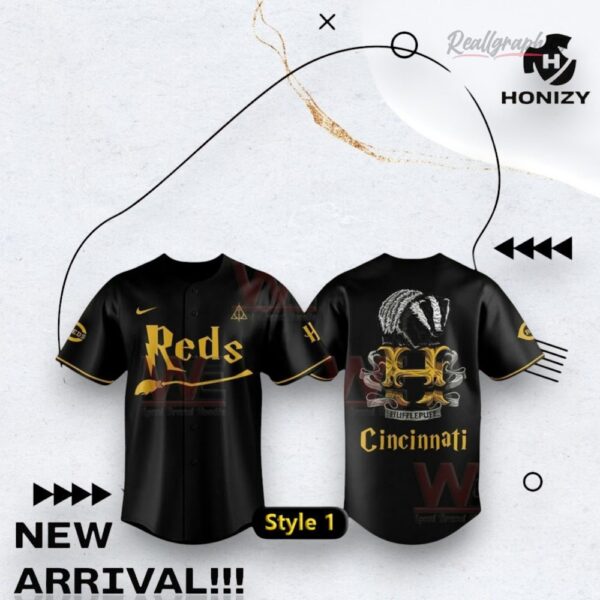 Cincinnati Reds Mlb Harry Potter Night Unisex Limited Edition Black Yellow Baseball Jersey Shirt Style
