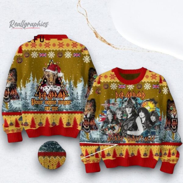 Def Leppard Some Sugar On Me Christmas Ugly Sweater