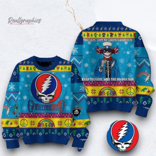 Grateful Dead Keep On Truckin Christmas Ugly Sweater
