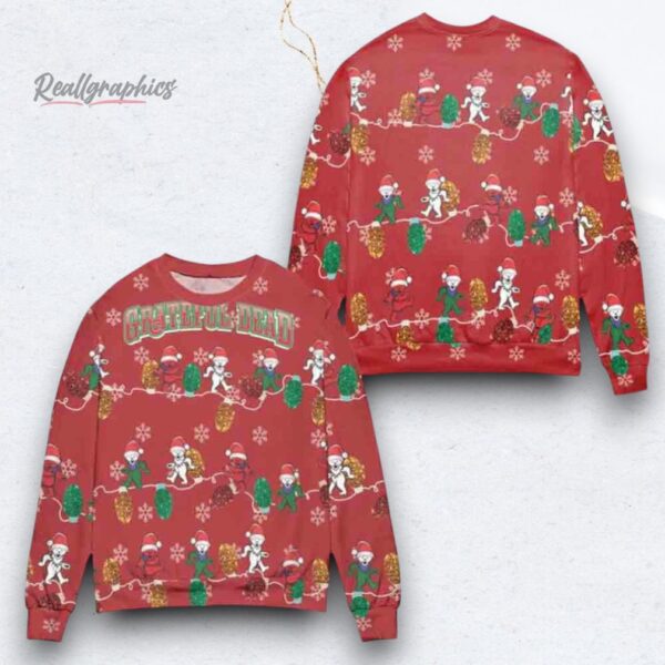 Grateful Dead Rock Band Christmas Pattern Ugly Christmas Sweater