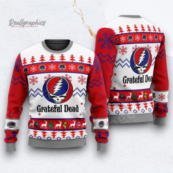 Grateful Dead Symbol Rock Band Ugly Christmas Sweater