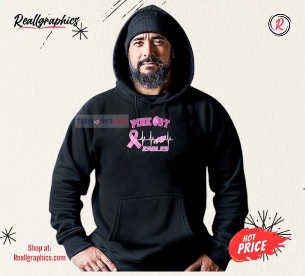 Heartbeat Pink Out Philadelphia Eagles Breast Cancer Shirt