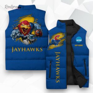 kansas jayhawks sleeeless puffer jacket 1 qwotxh