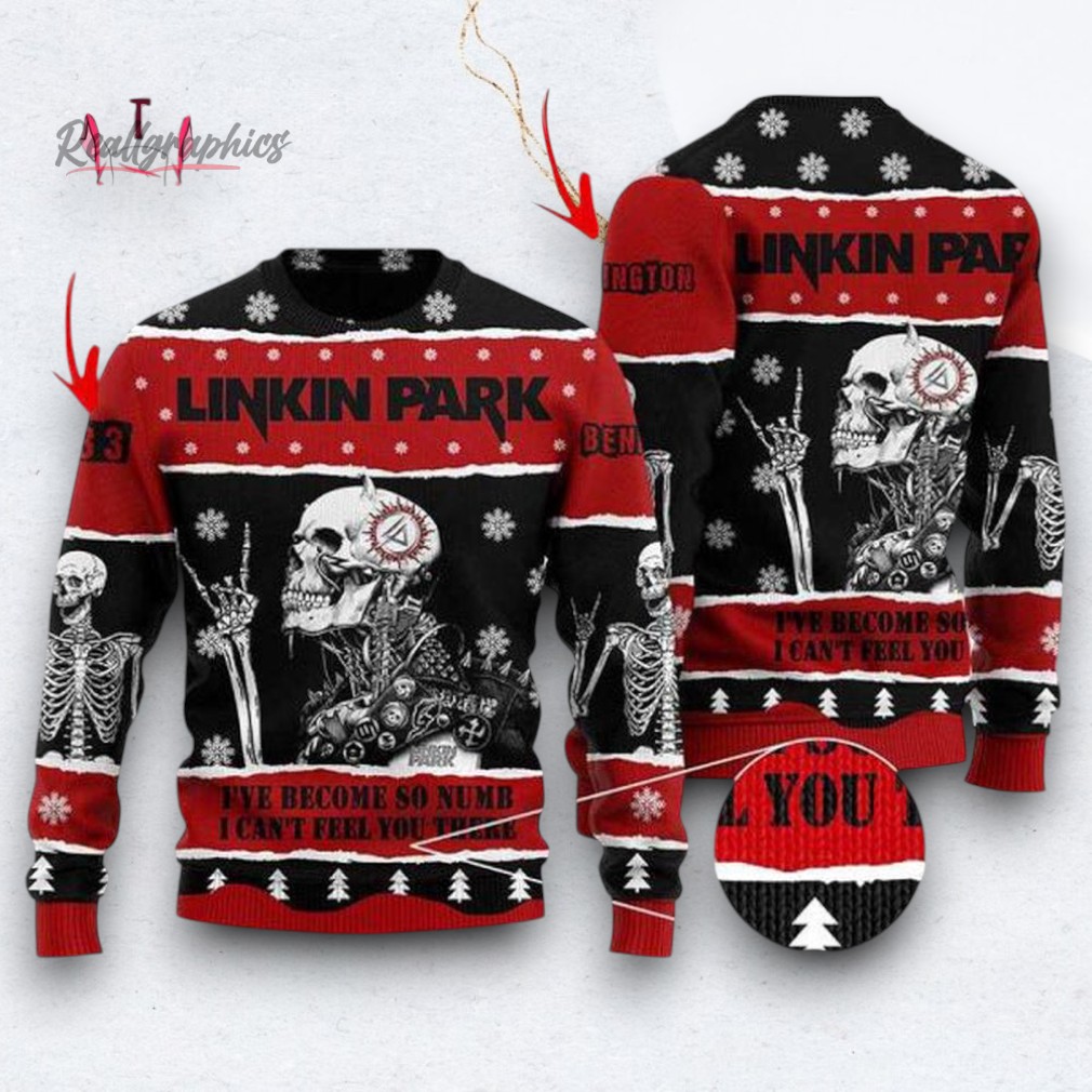 Linkin Park I’ve Become So Numb I Can’t Feel You There Customize Ugly Christmas Sweater Linkin Park I’ve Become So Numb I Can’t Feel You There Customize Ugly Christmas Sweater