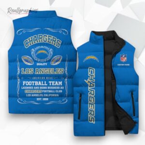 los angeles chargers nfl sleeeless puffer jacket 1 onjorx