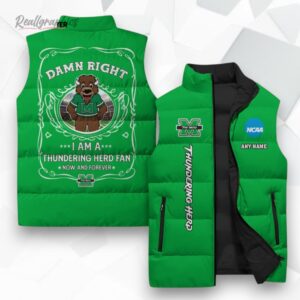 marshall thundering herd ncaa sleeeless puffer jacket 1 hnptvg