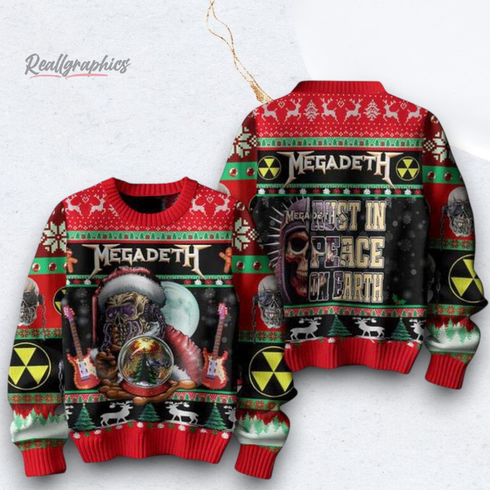 Megadeth Rust In Peace On Earth Christmas Ugly Sweater Megadeth Rust In Peace On Earth Christmas Ugly Sweater