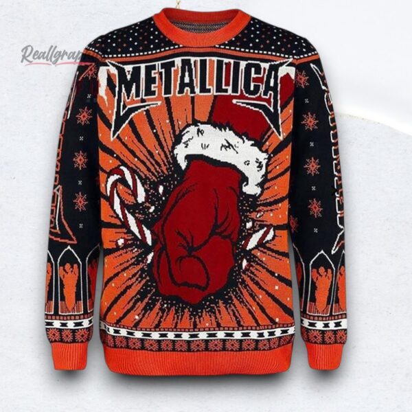 Metallica Heavy Metal Some Kind of Santa Ugly Christmas Sweater