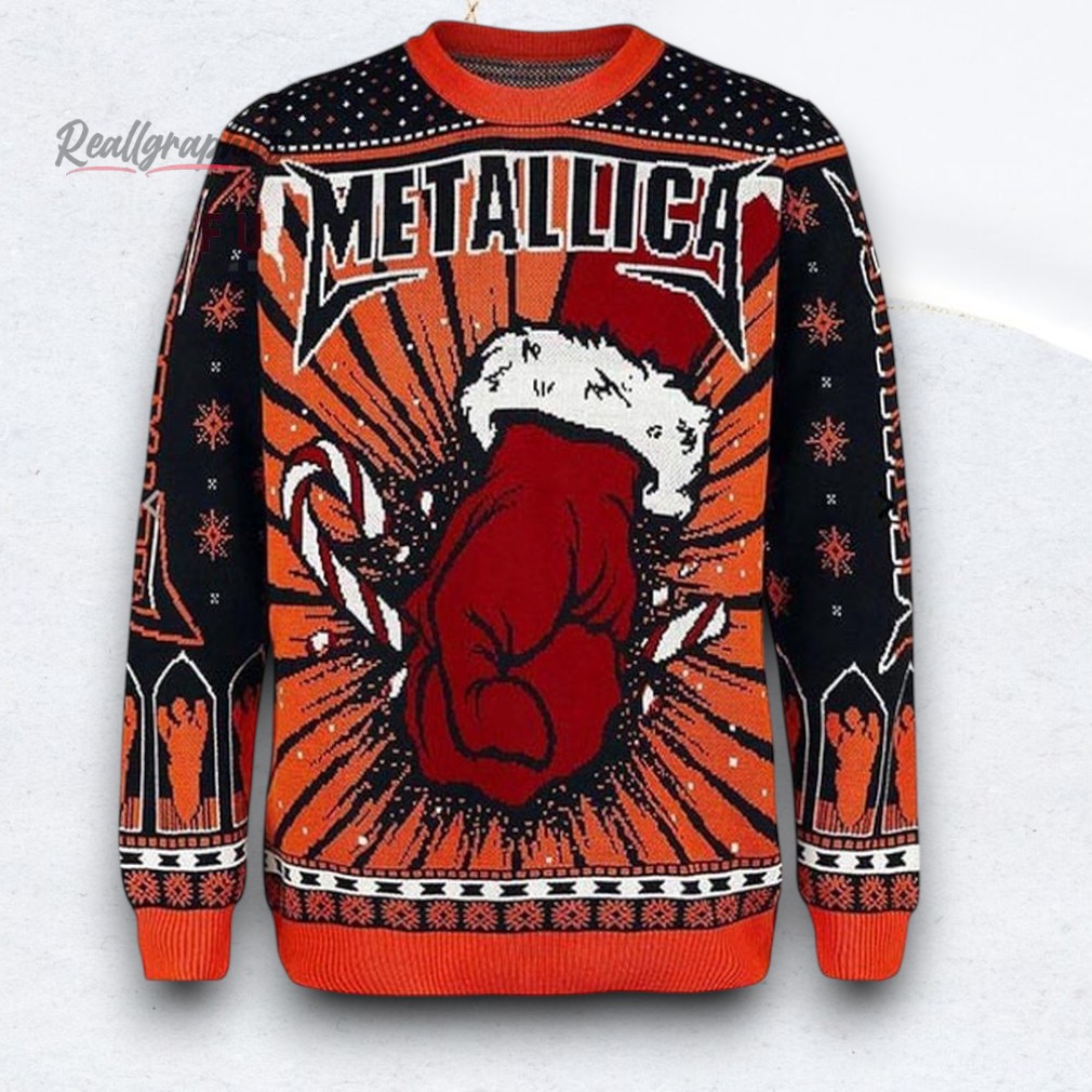 Metallica Heavy Metal Some Kind of Santa Ugly Christmas Sweater Metallica Heavy Metal Some Kind of Santa Ugly Christmas Sweater