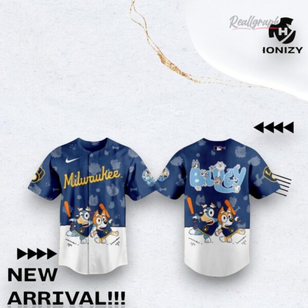 Mlb Milwaukee Brewers X Bluey Night Baseball Baseball Jersey Shirt Style