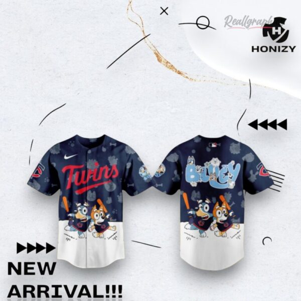 Mlb Minnesota Twins X Bluey Night Baseball Baseball Jersey Shirt Style
