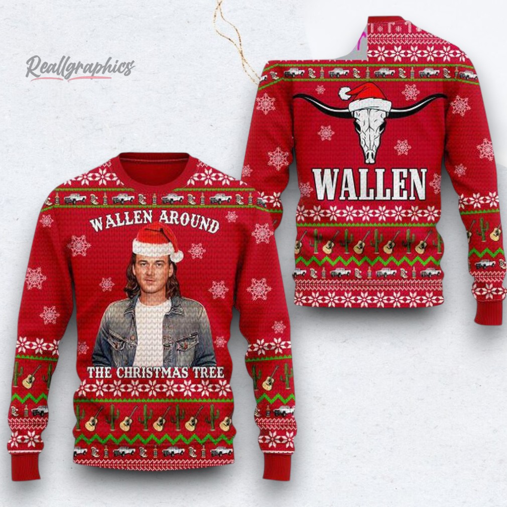 Morgan Wallen Around The Christmas Tree Ugly Sweater Morgan Wallen Around The Christmas Tree Ugly Sweater
