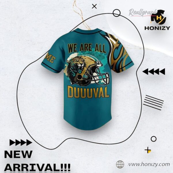 Nfl Acksonville Jaguars We Are Duuuval Custom Name Baseball Baseball Jersey Shirt Style
