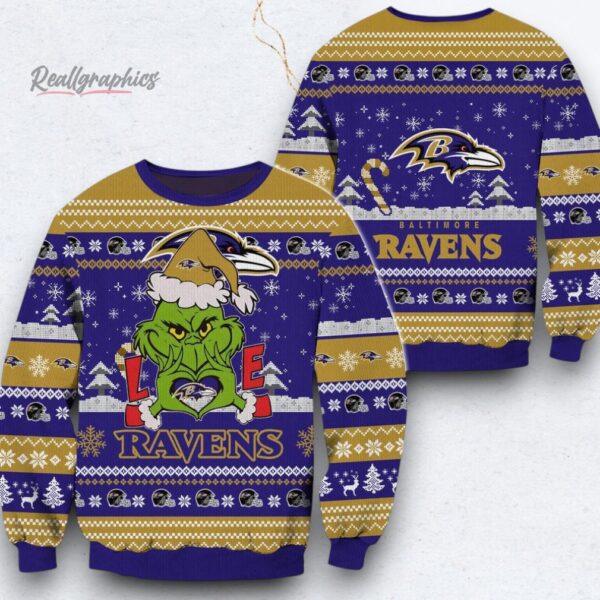 NFL Baltimore Ravens x Grinch Movies Ugly Christmas Sweater