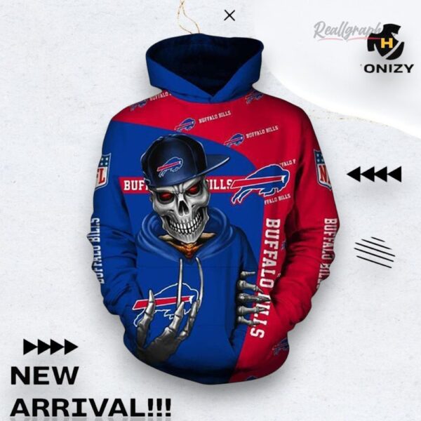 Nfl Buffalo Bills X Skull Of Death Halloween 3D All Over Hoodie