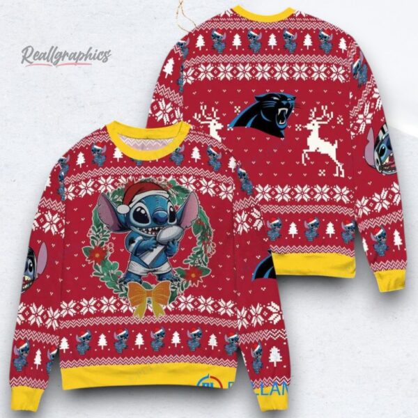 NFL Carolina Panthers x Stitch Ugly Christmas Sweater