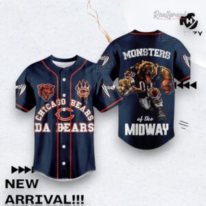 Nfl Chicago Bears Monsters Of The Midway Baseball Baseball Jersey Shirt Style