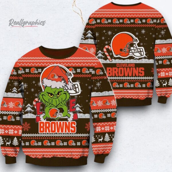 NFL Cleveland Browns x Grinch Movies Ugly Christmas Sweater