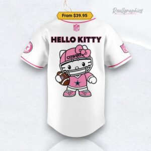 Nfl Dallas Cowboys Hello Kitty White Baseball Baseball Jersey Shirt Style