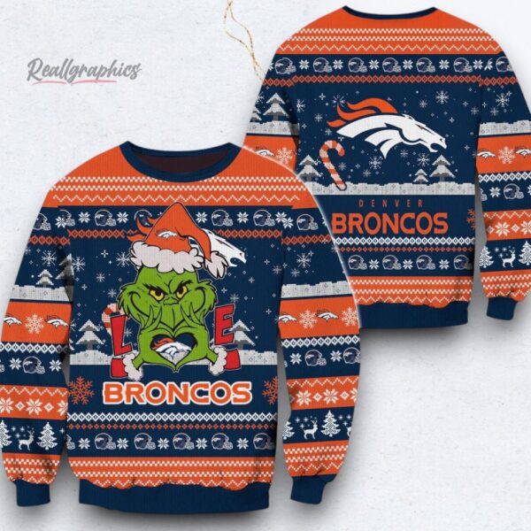 NFL Denver Broncos x Grinch Movies Ugly Christmas Sweater