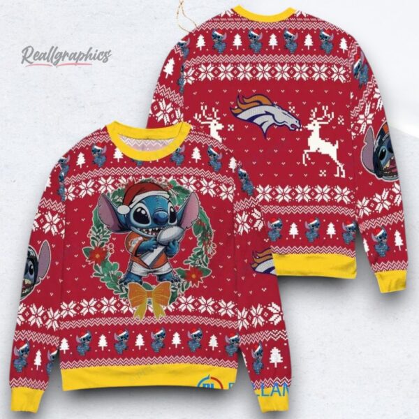 NFL Denver Broncos x Stitch Ugly Christmas Sweater