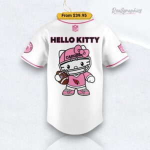 Nfl Football Arizona Cardinals Hello Kitty White Baseball Baseball Jersey Shirt Style