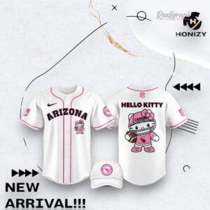 Nfl Football Arizona Cardinals Hello Kitty White Baseball Baseball Jersey Shirt Style