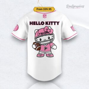 Nfl Football Atlanta Falcons Hello Kitty White Baseball Baseball Jersey Shirt Style