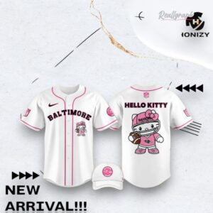 Nfl Football Baltimore Ravens Hello Kitty White Baseball Baseball Jersey Shirt Style