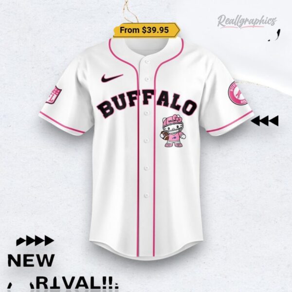 Nfl Football Buffalo Bills Hello Kitty White Baseball Baseball Jersey Shirt Style