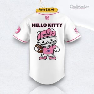 Nfl Football Buffalo Bills Hello Kitty White Baseball Baseball Jersey Shirt Style