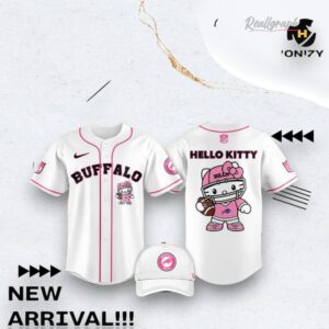 Nfl Football Buffalo Bills Hello Kitty White Baseball Baseball Jersey Shirt Style