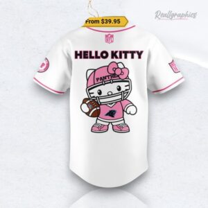Nfl Football Carolina Panthers Hello Kitty White Baseball Baseball Jersey Shirt Style