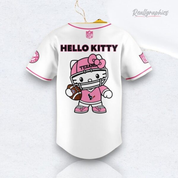 Nfl Football Houston Texans Hello Kitty White Baseball Baseball Jersey Shirt Style